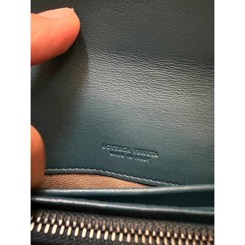 🌟 Bottega Veneta Intrecciato Python Inlay Wallet Blue NEW Full Set Italy RARE✨ - Picture 3 of 7